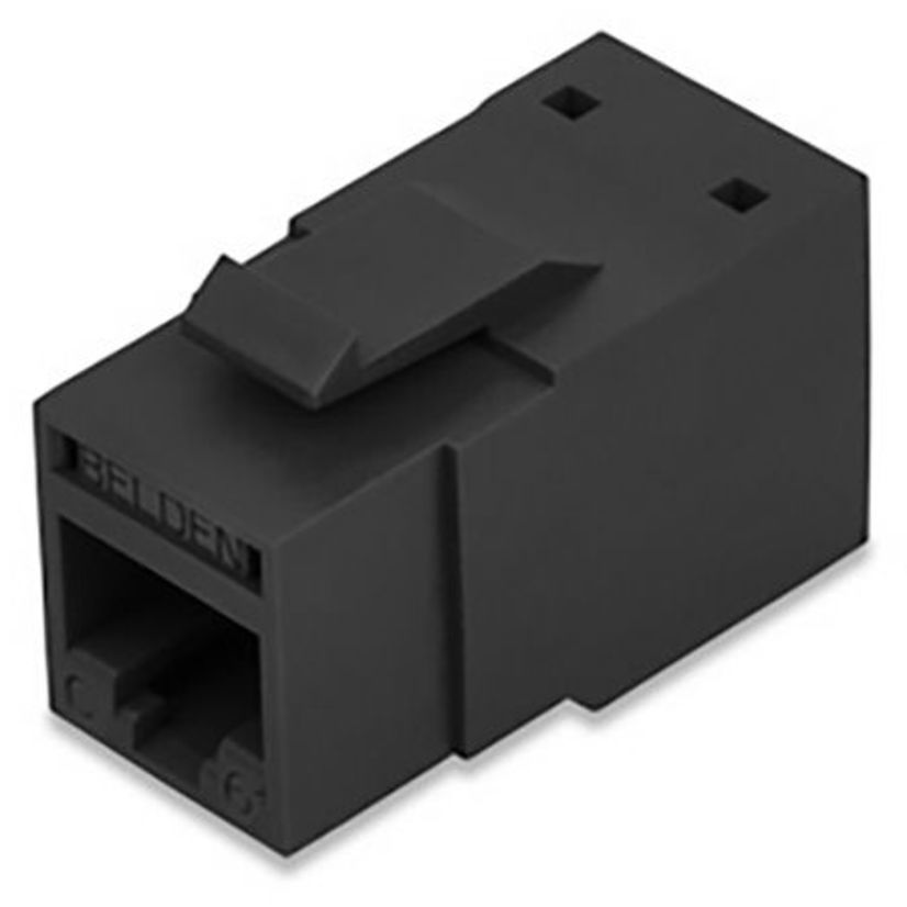 Belden AX101321 KeyConnect Style Modular Jack, Cat 6 RJ45 Module, Snap-Fit Mount, 1 Port, Plastic, Black