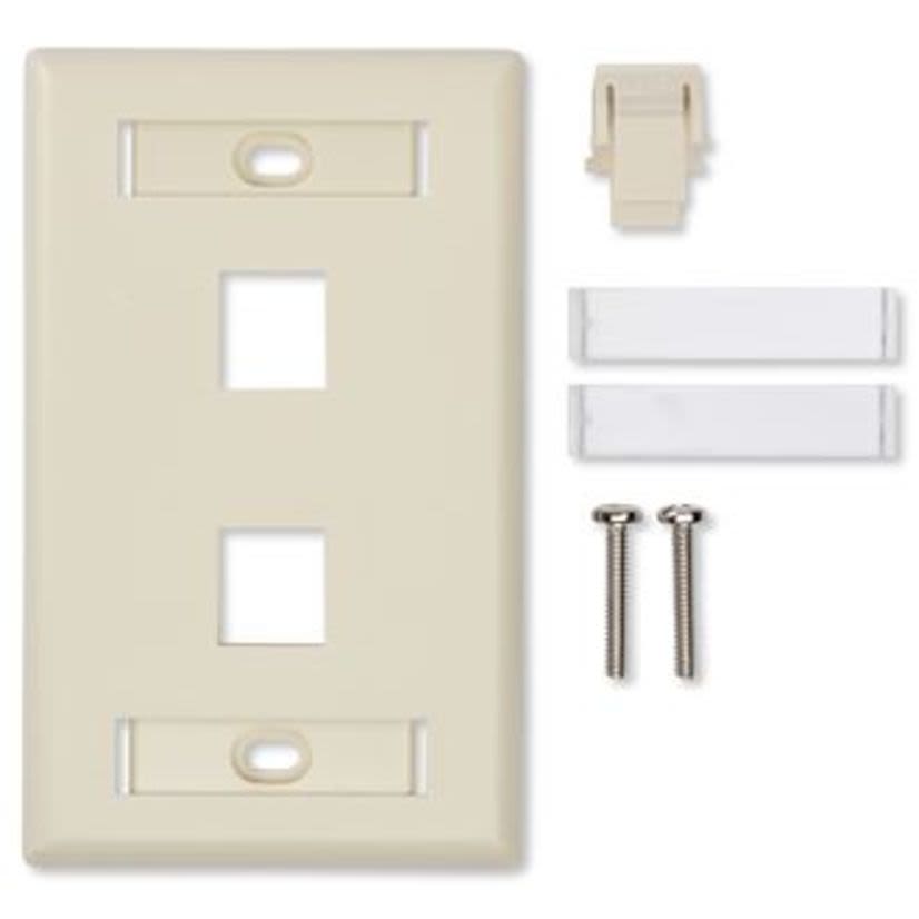 Belden AX102248 KeyConnect Style Faceplate With ID Window, 1 Gangs, 4 Ports, Multi-Media Module, Fastened Mount, Stainless Steel
