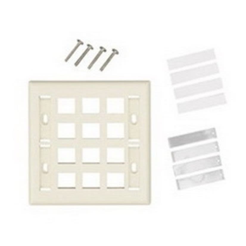 Belden AX102250 KeyConnect Style Faceplate With ID Window, 1 Gangs, 6 Ports, Multi-Media Module, Fastened Mount, Stainless Steel