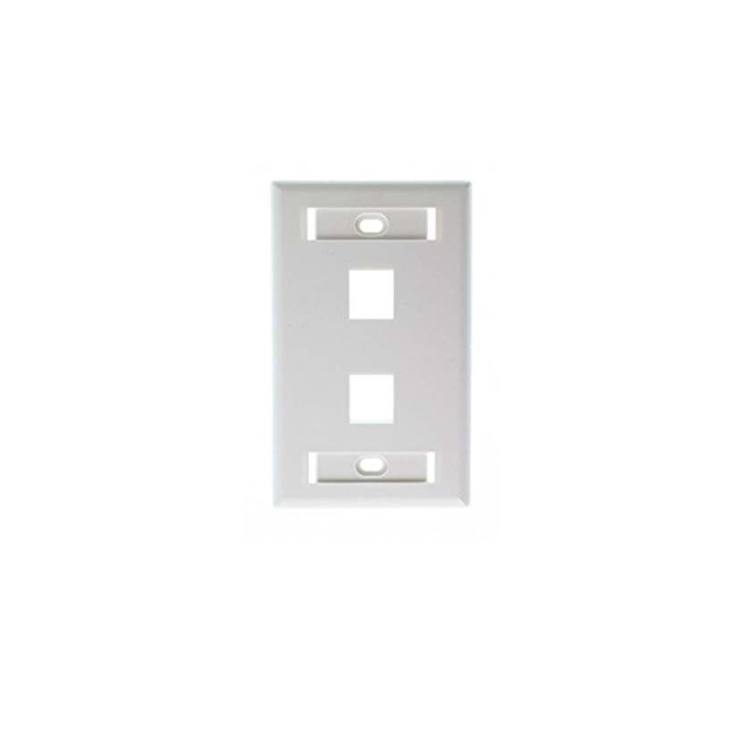 Belden AX102655 KeyConnect Style Faceplate With ID Window, 1 Gangs, 2 Ports, Multi-Media Module, Fastened Mount, Stainless Steel