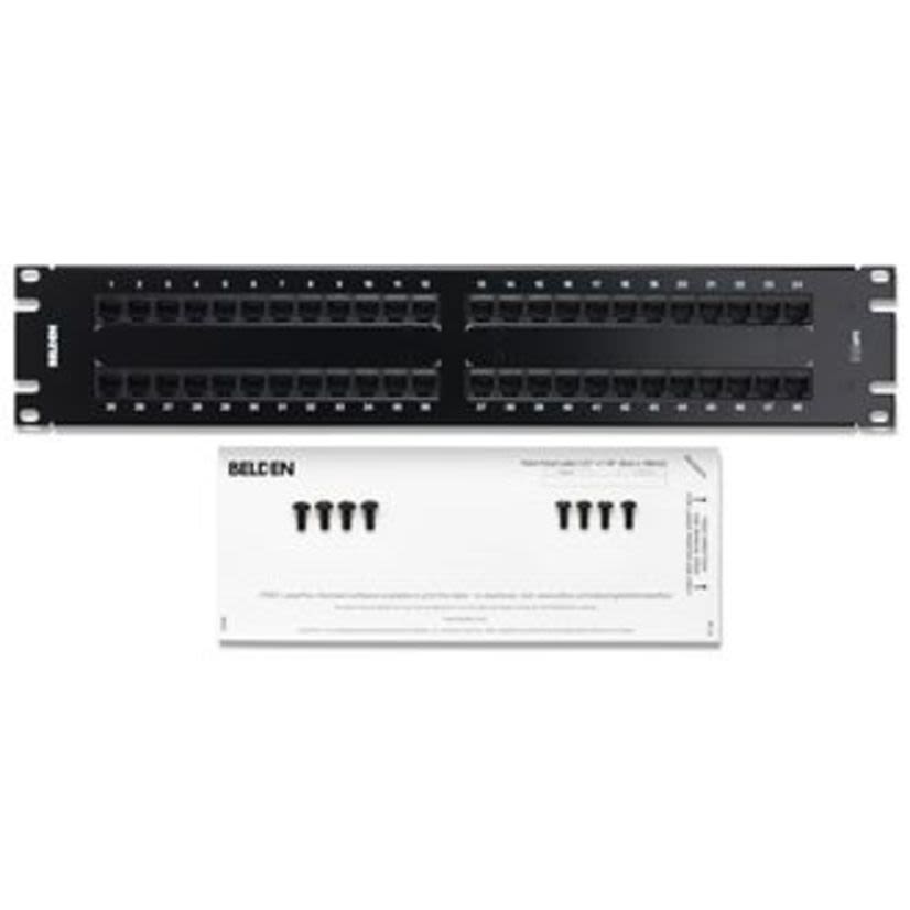Belden AX103259 HD Style Patch Panel, 48 Ports, Cat 5e, Steel