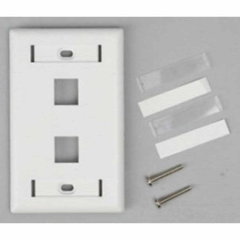 Belden AX103922 KeyConnect Style Faceplate With ID Window, 1 Gangs, 1 Port, Multi-Media Module, Fastened Mount, Stainless Steel