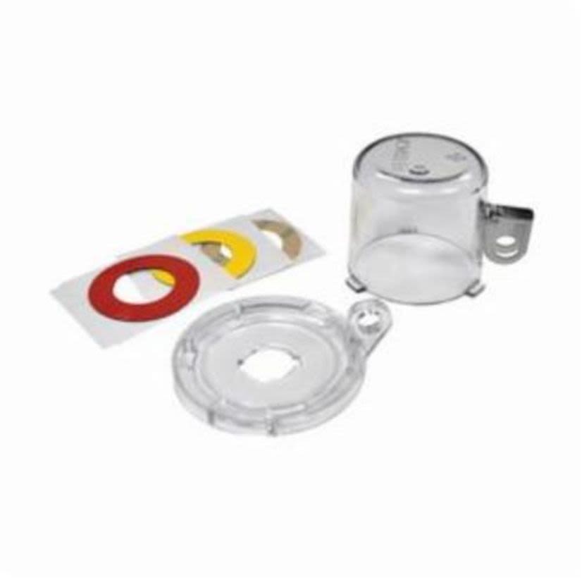 Brady 139795 Electrical Risk Pushbutton Lockout Device, For Use With IEC and NEMA 22 mm Pushbutton, 1 Padlocks, 0.32 in Dia Max Padlock Shackle, Polycarbonate, Clear