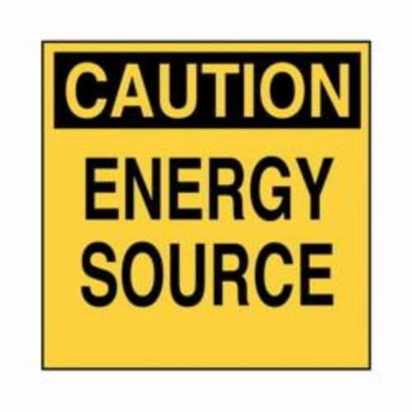Brady 60162 Permanent Square Lockout Tagout Label, CAUTION, 2 in H x 2 in W, Black on Yellow, B-946 Vinyl, Adhesive Mount