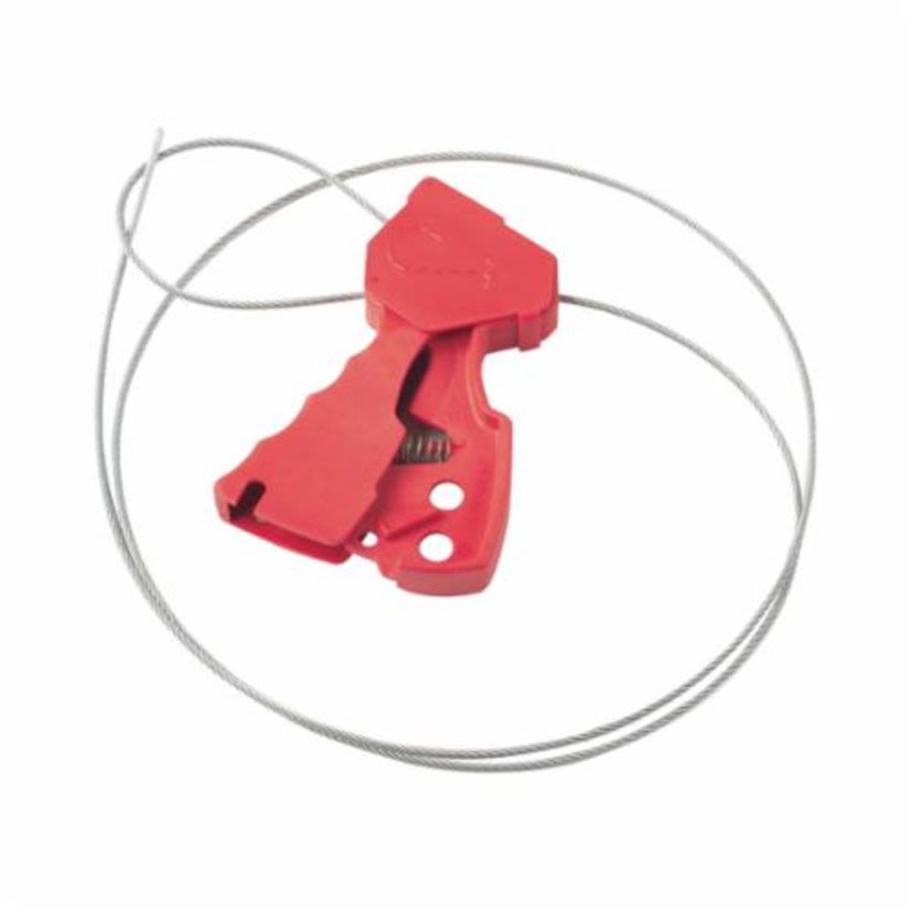 Brady 65318 Original Cable Lockout, 1/8 in Dia 6 ft L Nylon Cable, Red Body/Silver Cable, LOTO-37 Nylon Body, OSHA 1910.147