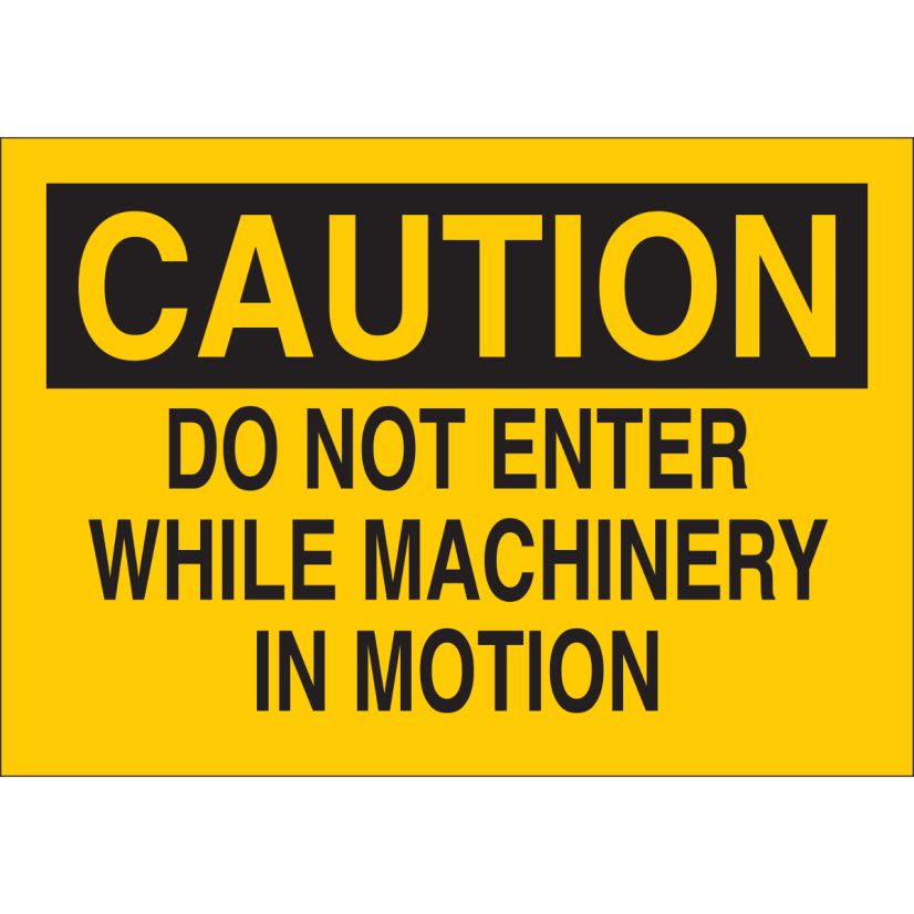 Brady 69102 Rectangular Machine and Equipment Sign, CAUTION, 10 in H x 14 in W, Black on Yellow, B-120 Fiberglass, Fastened Mount
