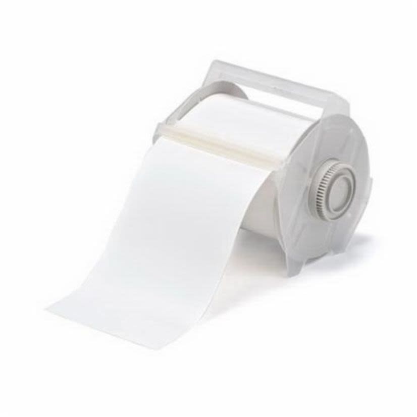 Brady GlobalMark 113109 Thermal Transfer Vinyl Label, 100 ft L 4 in W, For Use With GlobalMark Industrial Label Maker, B-595 Vinyl, White