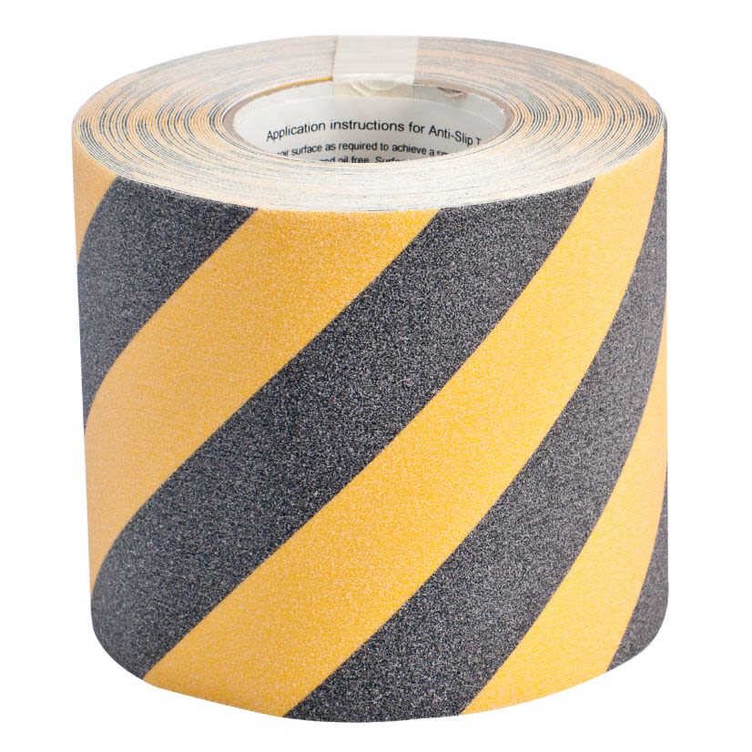 Brady 78150 Blank Laminated Non-Reflective Anti-Skid Tape, 60 ft L x 6 in W x 0.026 in THK, B-916 Polyester, Stripes Surface Pattern, Gritted Surface