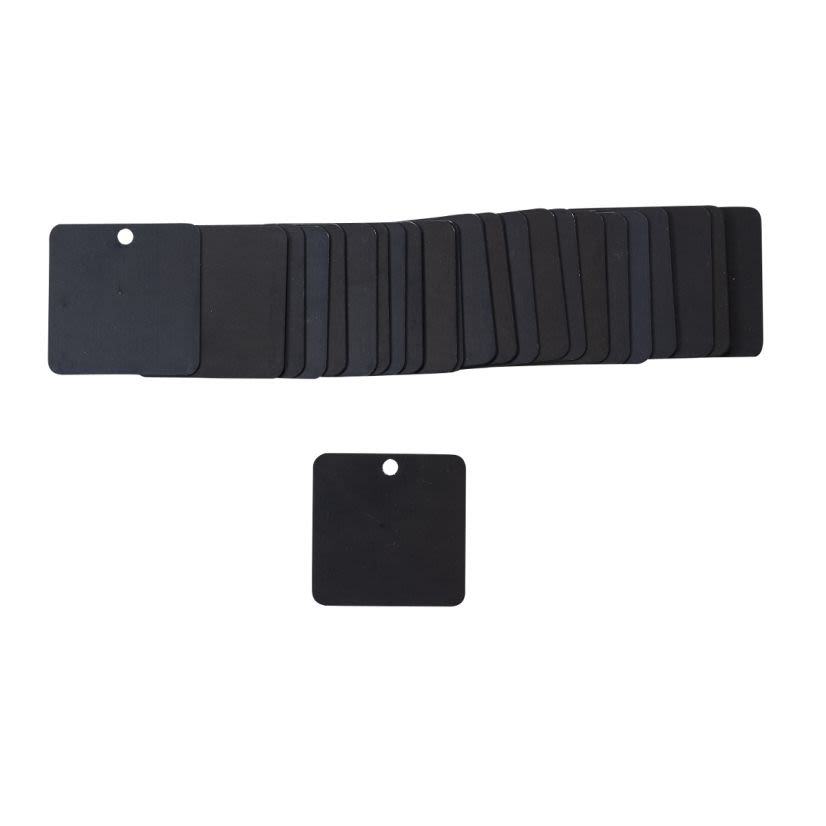 Brady 87637 Blank Square Valve Tag, 2 in H x 2 in W, Black, 0.188 in Hole, B-906 Aluminum