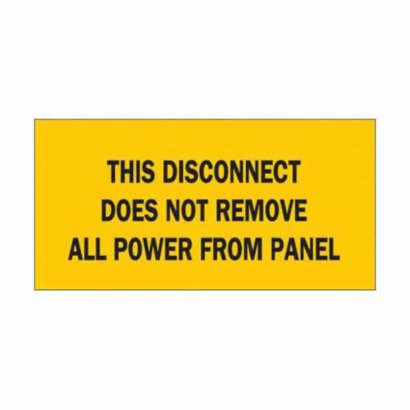 Brady 88320 Rectangular Lockout Tagout Sign, No Header, 2-1/4 in H x 4-1/2 in W, Black on Yellow, B-302 Polyester, Adhesive Mount