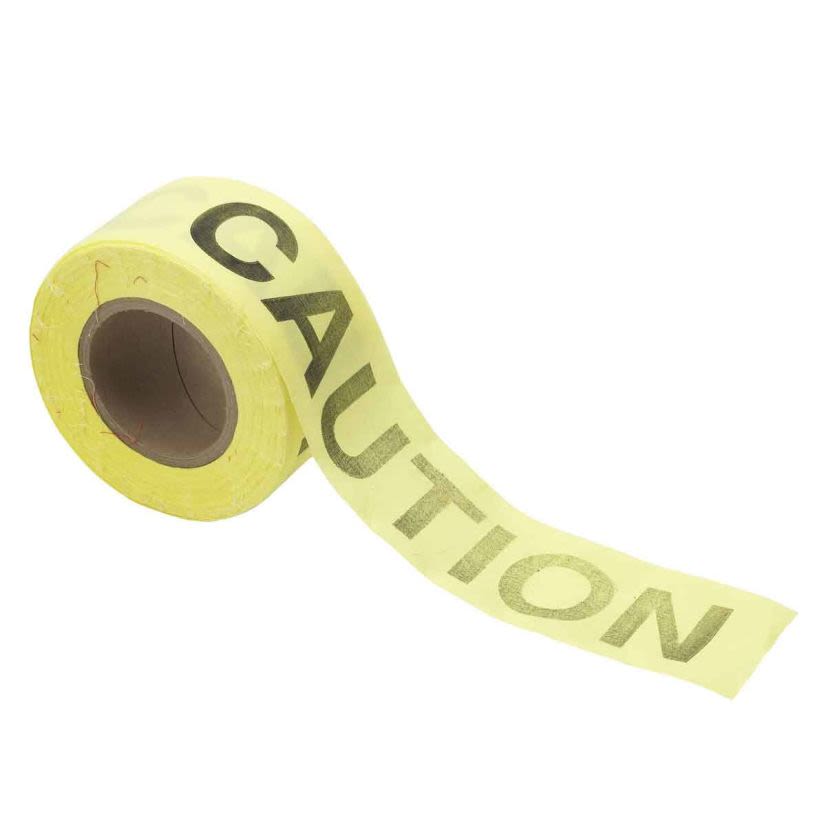 Brady 91083 Bio-Degradable Repulpable Woven Barricade Tape, Black on Yellow, 50 ft L 3 in W, CAUTION Legend, Cotton/Woven