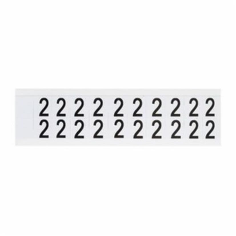 Brady 9712-2 High Quality Non-Reflective Standard Number Label, Black 2 Character, 5/8 in H x 0.466 in W, White Background, B-946 Vinyl