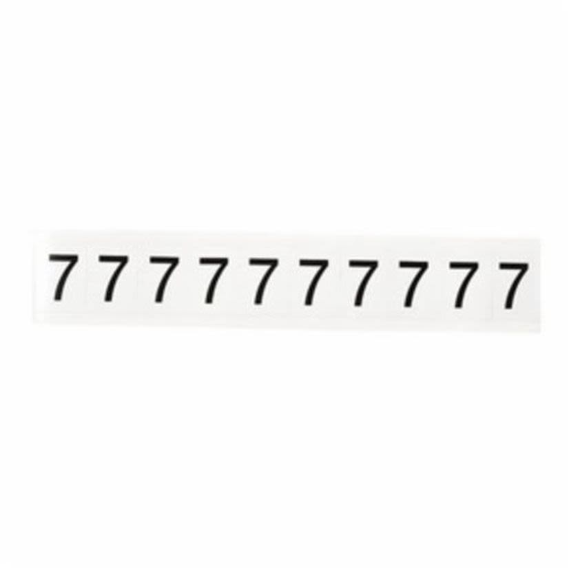 Brady 9712-7 High Quality Non-Reflective Standard Number Label, Black 7 Character, 5/8 in H x 0.466 in W, White Background, B-946 Vinyl