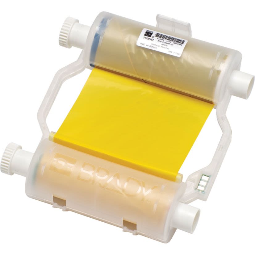 Brady B30-R10000-YL B30 R10000 1-Color Heavy Duty Printer Ribbon, 200 ft L x 4.33 in W, Resin, Yellow