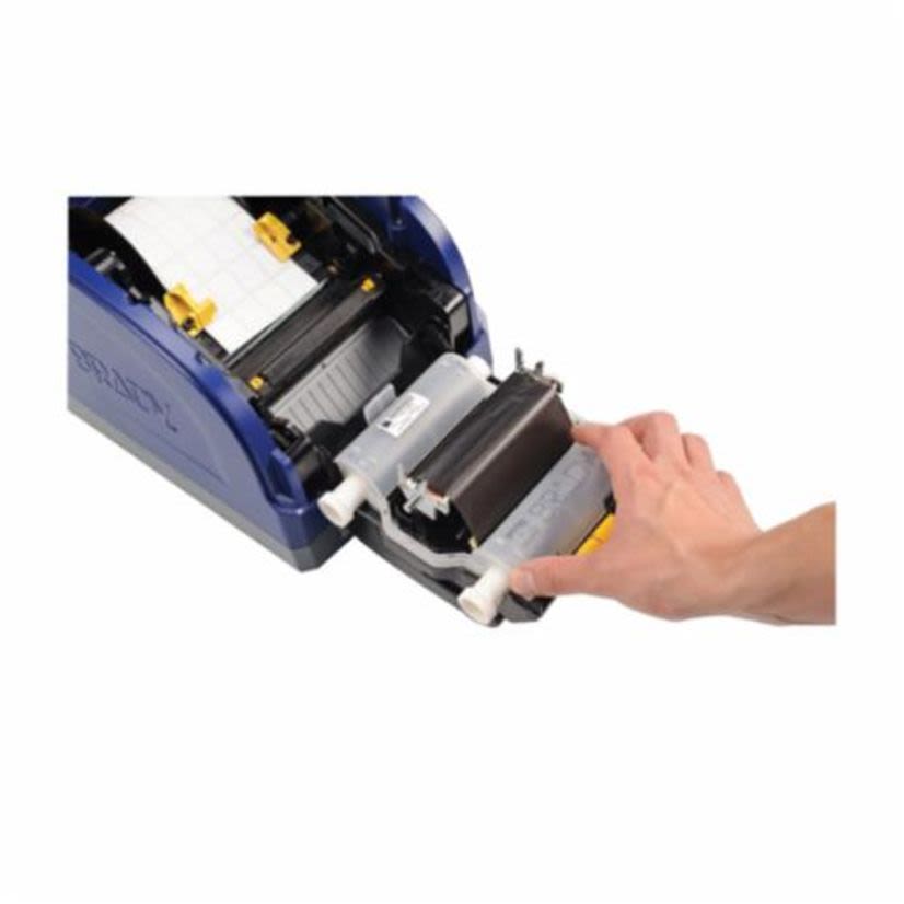 Brady ToughWash B30-R4400-WT B30 R4400 1-Color Thermal Transfer Heavy Duty Printer Ribbon, 200 ft L 4.33 in W, Resin, White