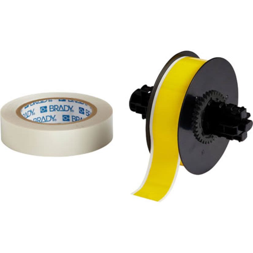 Brady ToughStripe B30C-1125-483YL-KT B30 Printable Thermal Transfer Floor Marking Tape, 100 ft L x 1-1/8 in W, Yellow, B-483/B-634 Polyester