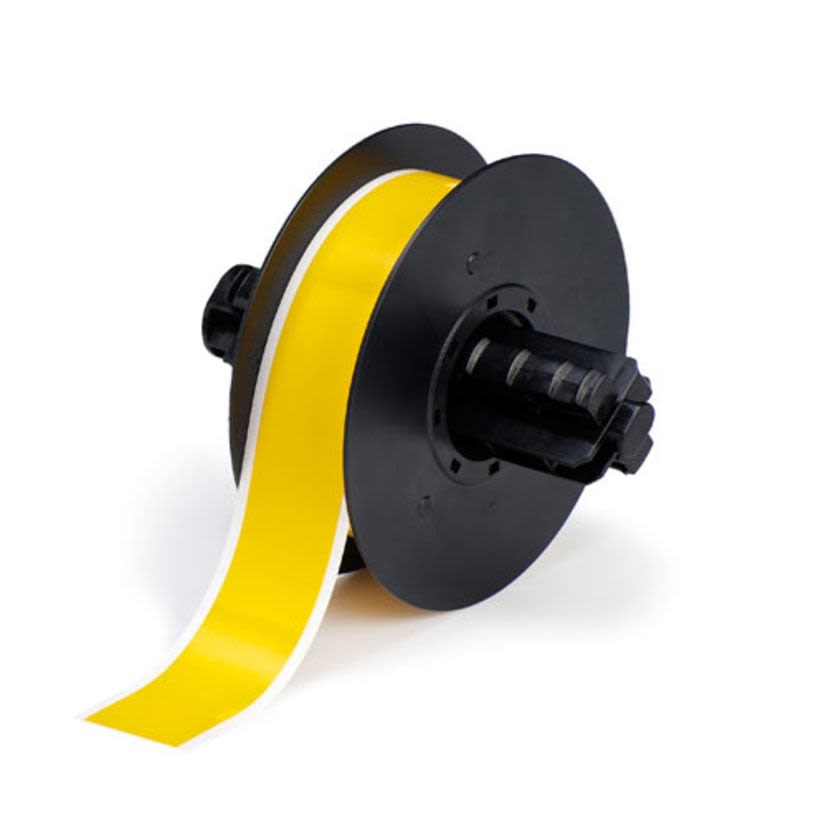 Brady B30C-1125-595-YL B30 Thermal Transfer Vinyl Label, 1-1/8 in W, Yellow, B-595 Vinyl