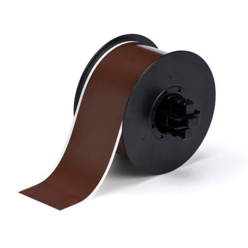 Brady B30C-2250-595-BR B30 Continuous Printer Label, 100 ft L 2-1/4 in W, Brown, B-595 Vinyl