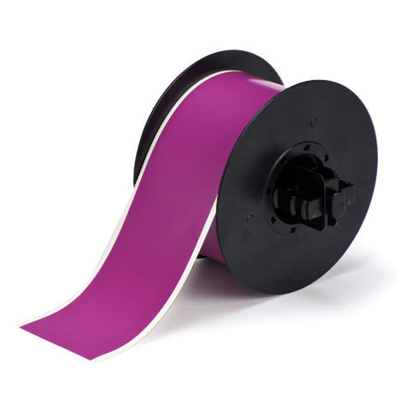 Brady B30C-2250-595-PL B30 Continuous Printer Label, 100 ft L 2-1/4 in W, Purple, B-595 Vinyl