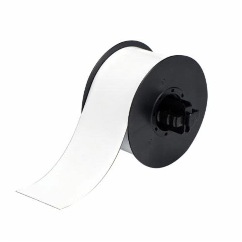 Brady B30C-2500-509-WT B30 Magnetic Non-Adhesive Printer Label, 25 ft L x 2-1/2 in W, White, B-509 Polyester