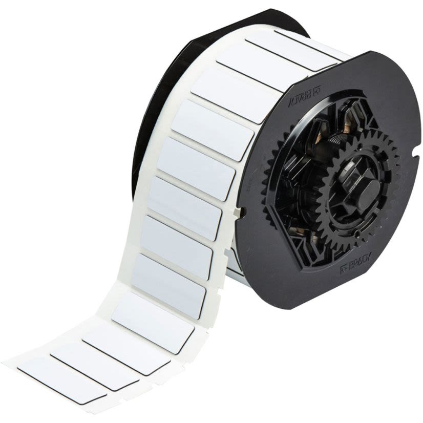 Brady® B30EP-172-593-WT Raised Panel Label, 1.77 in W x 0.59 in H, White, B-593 Polyester