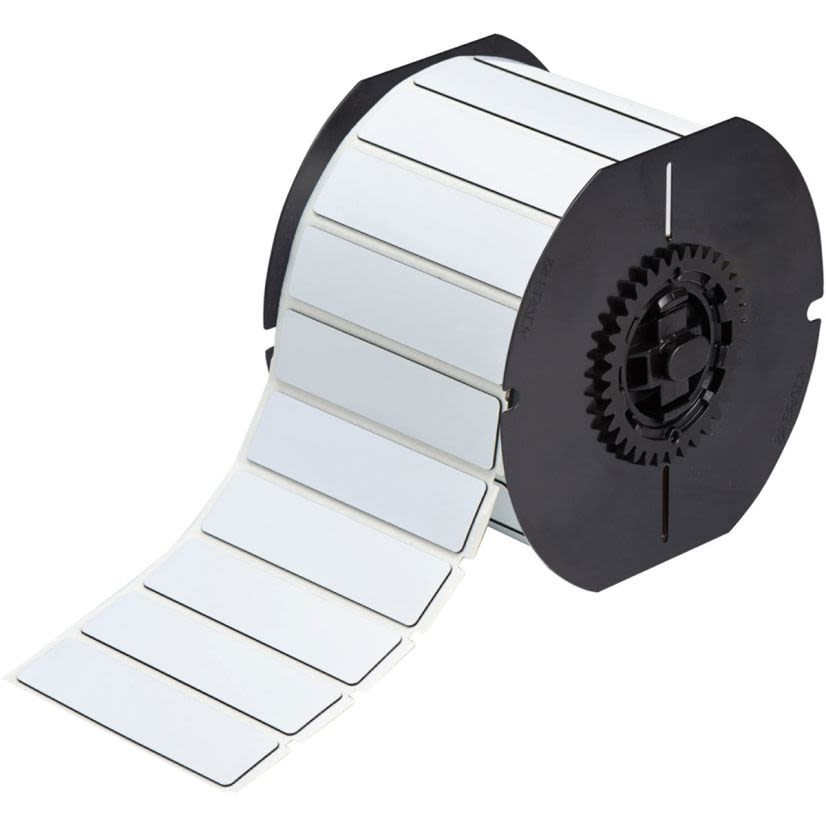 Brady B30EP-175-593-WT Rectangular Raised Profile Label, 3/4 in L x 3 in W, Colored Blank Legend, White, B-593 Polyester, 375 per Roll Labels