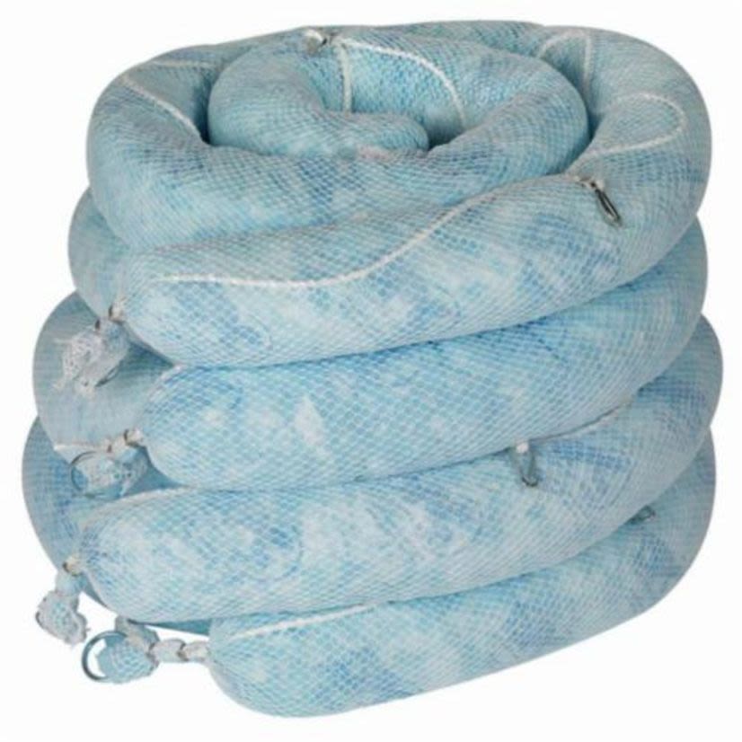 SPC ENV ENV510 Marine Skimming Absorbent Boom, 5 in Dia x 10 ft L, 32 gal Absorption, Fluids Absorbed: Oil and Repels Water, Polypropylene, Blue