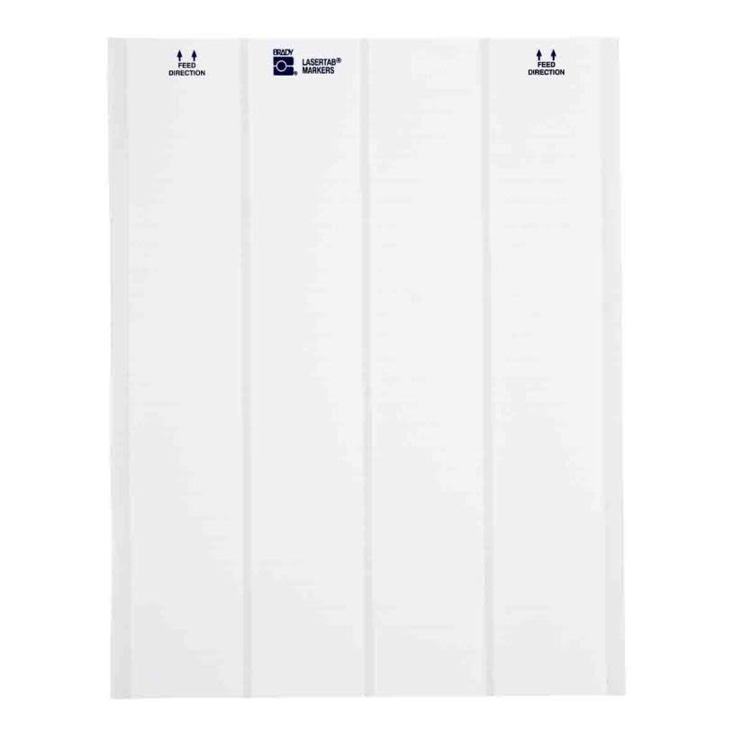 Brady LaserTab LAT-37-799-2.5 Repositionable Rectangular Laser Printable Label, 1.437 in L x 0.8 in W, Blank Legend, White, B-799 Polyamide Coated Nylon Cloth