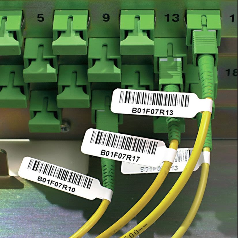 Brady M4-1-425-FP Permanent Acrylic Wire and Cable Flag Labels, 0.788 in W, Black on White, B-425A Polypropylene