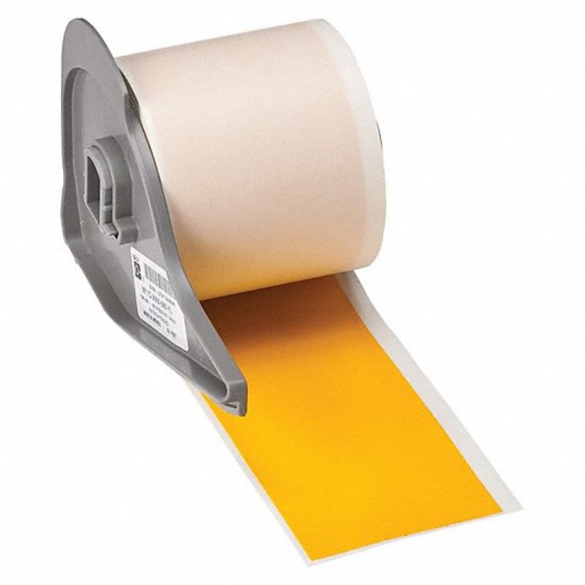 Brady M7C-2000-595-YL All Weather Permanent Adhesive Label Tape, 50 ft L 2 in W, Yellow, Vinyl
