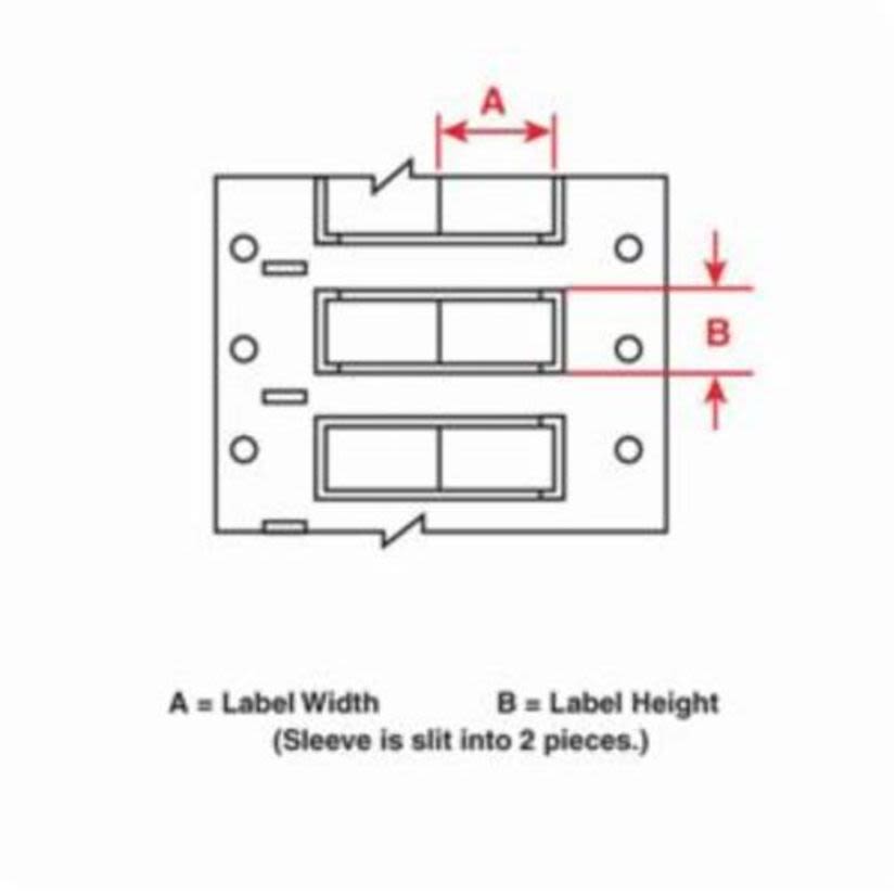 Brady PermaSleeve PS-187-150-WT-S-2 1-Sided Blank Heat Shrink Wire Marker Sleeve, 20 to 10 AWG Wire, 3/4 in L x 3/4 in W, B-342 Polyolefin, Blank Legend