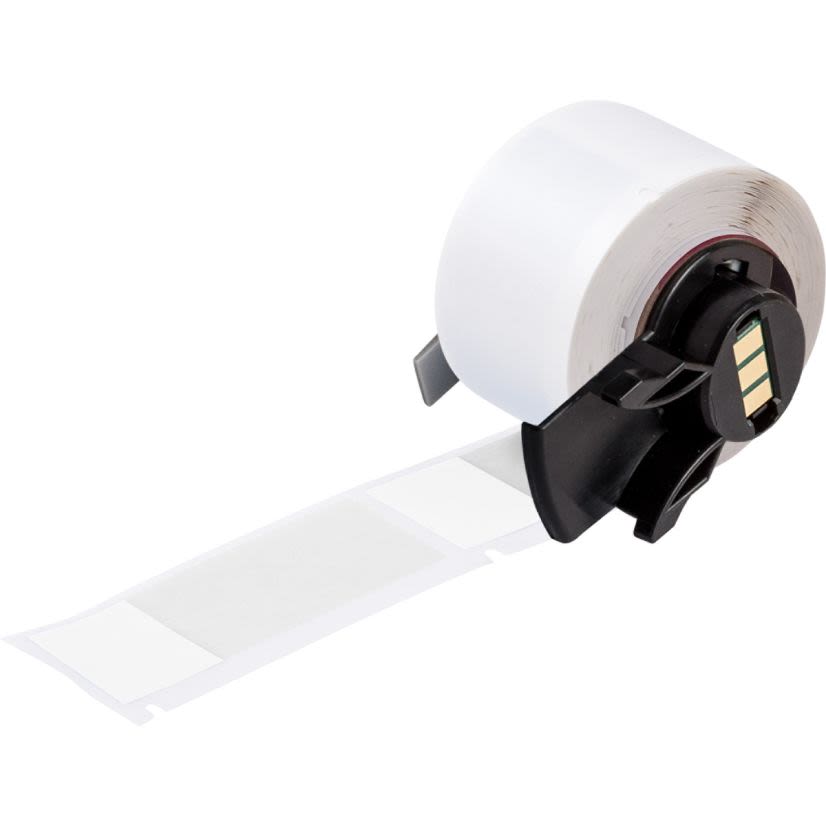 Brady PTL-21-427 BMP71 TLS 2200 Colored Rectangular Self-Laminating Write-On Thermal Transfer Label, 2-1/2 in L x 1 in W, Colored Write-On Area Legend, Clear/White, B-427 Vinyl
