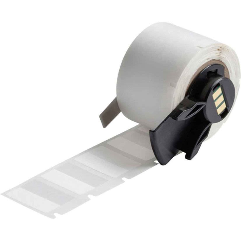 Brady PTL-96-427 BMP71 TLS 2200 Colored Rectangular Self-Laminating Write-On Thermal Transfer Label, 1 in L x 1 in W, Colored Write-On Area Legend, Clear/White, B-427 Vinyl