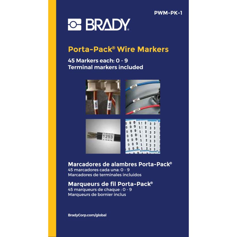 Brady® PWM-PK-1 Repositionable Wire Marker Label Book, B-500 Vinyl Cloth