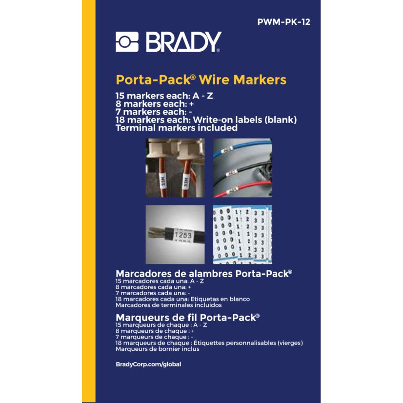 Brady® PWM-PK-12 Repositionable Wire Marker Label Book, B-500 Vinyl Cloth