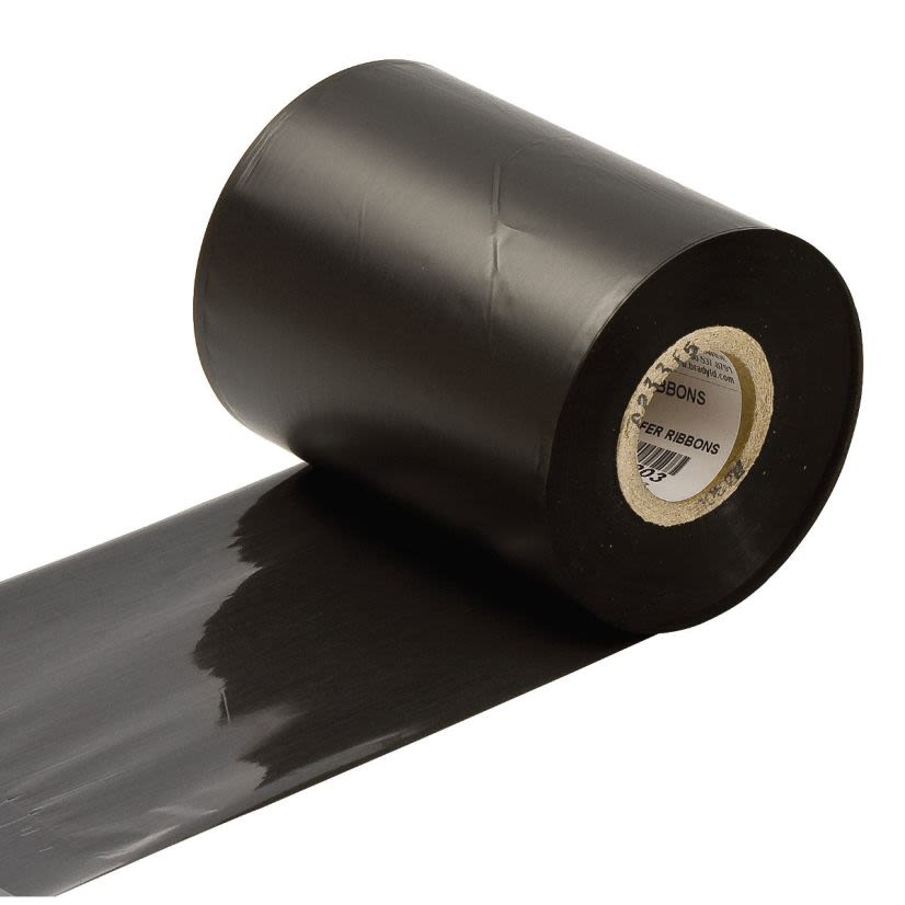 Brady R4300 1-Color Thermal Transfer Printer Ribbon, 984 ft L x 3.27 in W, Resin/Wax, Black