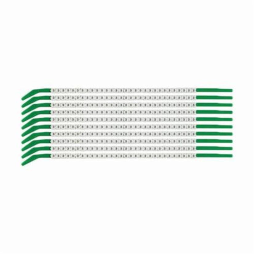 Brady® Clip-Sleeve™ SCN09-3 Pre-Printed Wire Marker, 0.098 to 0.11 in Dia Wire, 3, Black, White Marker, Nylon