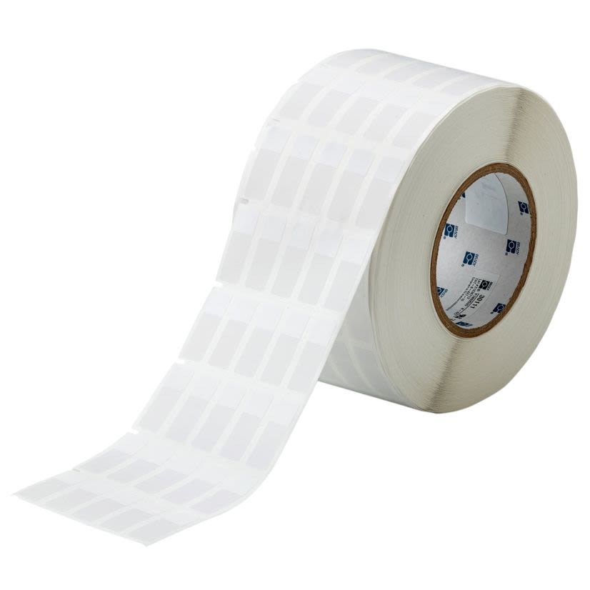 Brady THT-8-427-10 Colored Rectangular Write-On Self-Laminating Thermal Transfer Label, 1.437 in L x 1/2 in W, Colored Write-On Area Legend, Clear/White, B-427 Vinyl