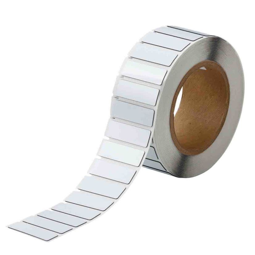 Brady THTEP-172-593-.5 Rectangular Raised Panel Label, 0.59 in L x 1.77 in W, Colored Blank Legend, White, B-593 Polyester, 500 per Roll Labels
