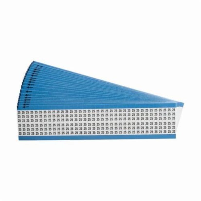 Brady WM-25-PK WM Series Pre-Printed Solid Number Wire Marker Card, 1/4 in W, Black on White, B-500 Repositionable Vinyl Coated Fabric, 36 Markers per Card