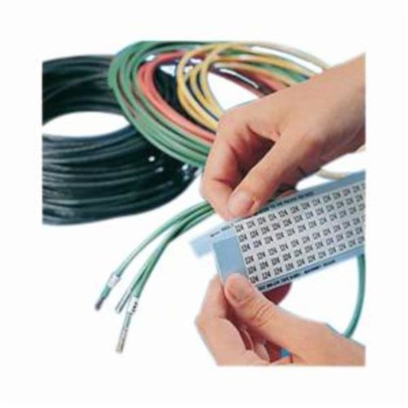 Brady WM-3-PK WM Series Pre-Printed Solid Number Wire Marker Card, 1/4 in W, Black on White, B-500 Repositionable Vinyl Coated Fabric, 36 Markers per Card