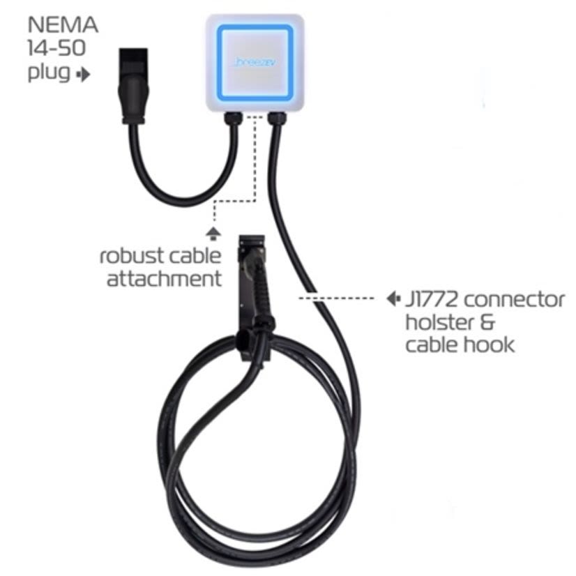 breezEV EVC-L2-S48-18 Level 2 Electric Vehicle Charger