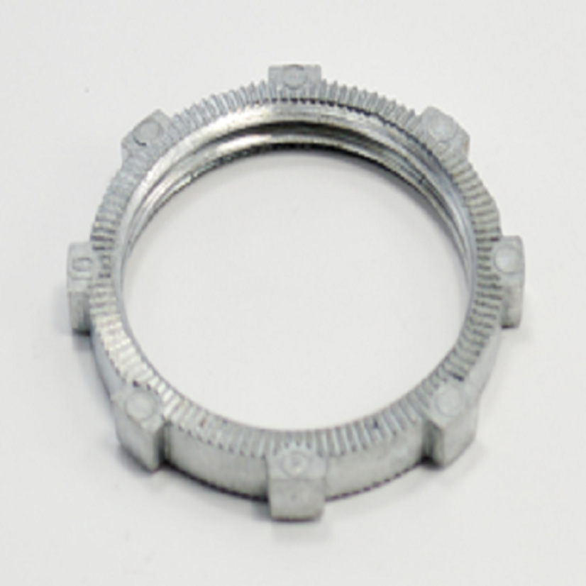 Bridgeport 104-DC Conduit Locknut, 1-1/4 in, For Use With Rigid Conduit, Die Cast Zinc, Ball Burnished/Mirror Smooth