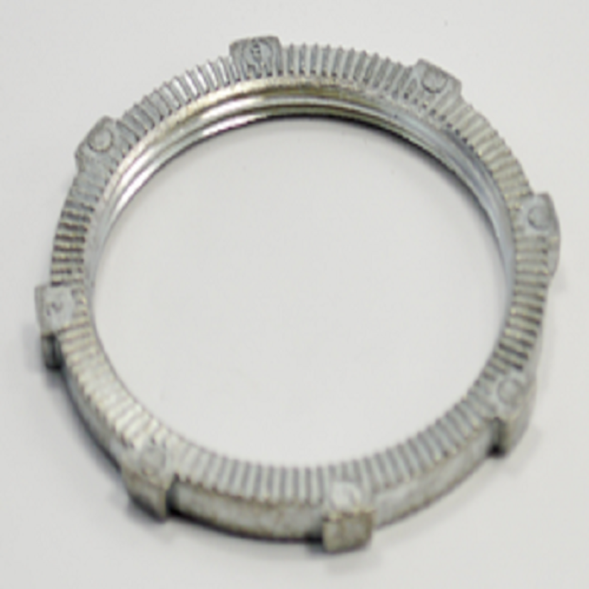 Bridgeport 106-DC Conduit Locknut, 2 in, For Use With Rigid Conduit, Die Cast Zinc, Ball Burnished/Mirror Smooth