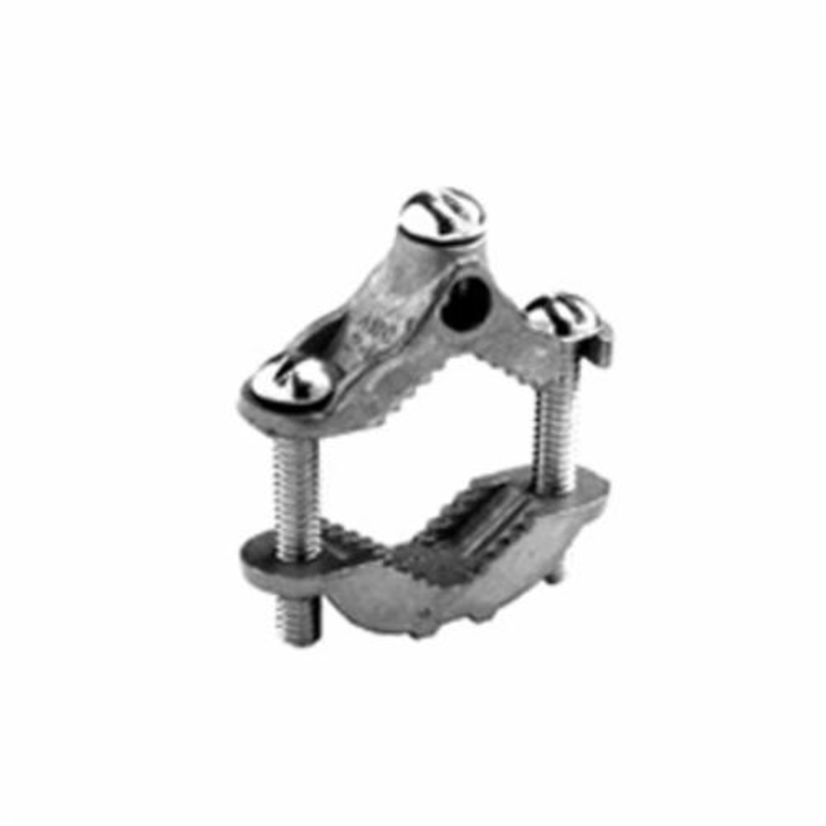 Bridgeport 1309-DC Ground Clamp With Steel Strap, 8 to 4 AWG Conductor, Die Cast Zinc