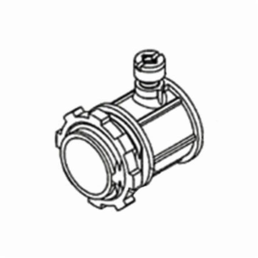 Bridgeport® 231-DC2 Non-Insulated Set Screw Connector, 3/4 in Trade, For Use With EMT Conduit, Die Cast Zinc, Ball Burnished/Mirror Smooth