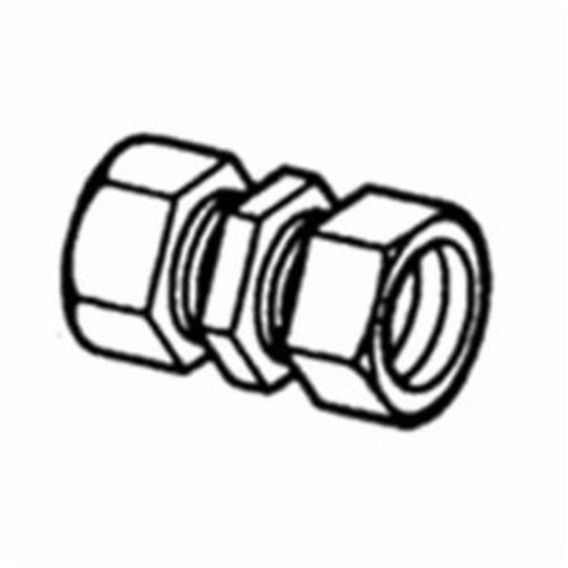 Bridgeport 260-DC Compression Coupling, 1/2 in, For Use With Steel/Aluminum EMT Conduit, Die Cast Zinc, Ball Burnished/Mirror Smooth