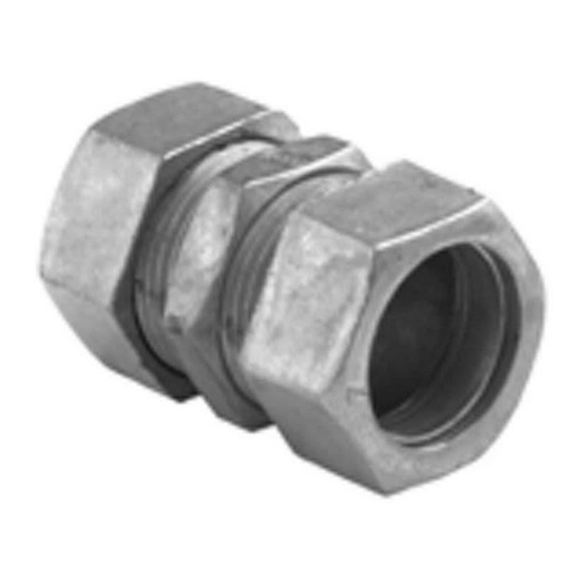 Bridgeport 265-DC Compression Coupling, 2 in, For Use With Steel/Aluminum EMT Conduit, Die Cast Zinc, Ball Burnished/Mirror Smooth