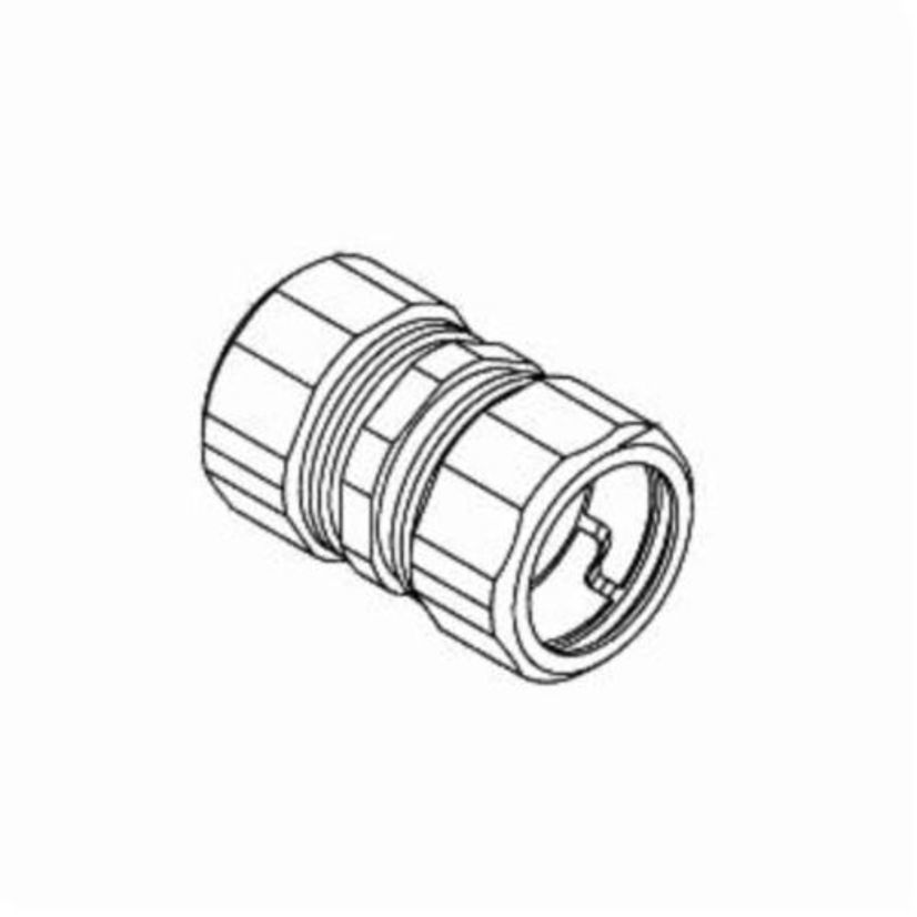 Bridgeport® 264-US Compression Coupling, 1-1/2 in, For Use With EMT Conduit, Steel, Zinc Plated