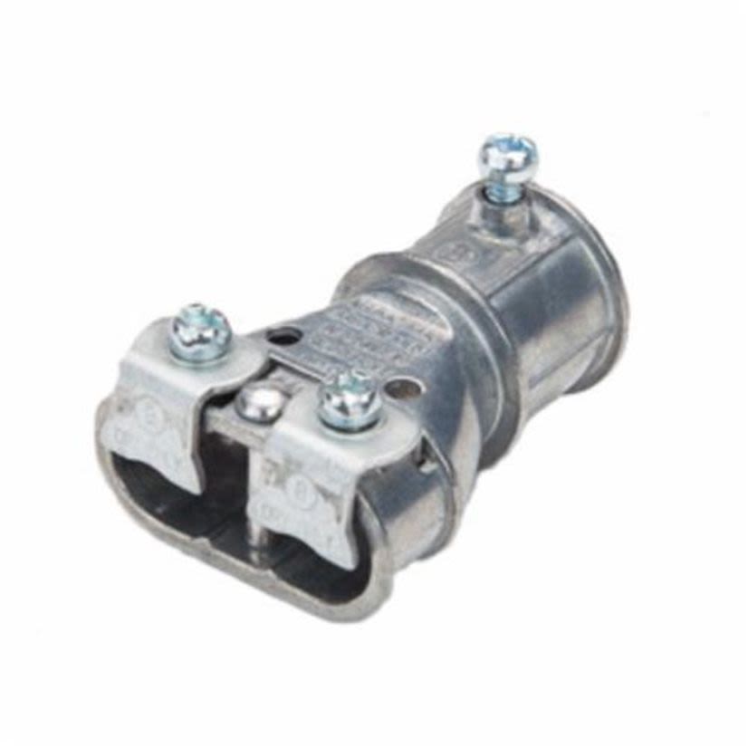 Bridgeport® Mighty-Merge® 4157-DC Patented Conduit Combination Coupling, 3/8 to 3/4 in, For Use With EMT/FMC Conduit, AC/MC Cable, Die Cast Zinc